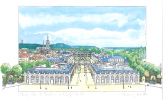 Nancy la cité Ducale vue de l'Hôtel de Ville